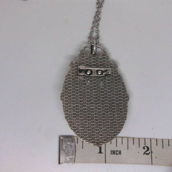 White Opal Aurora Borealis Necklace Antique Silver - Picture 6 of 6